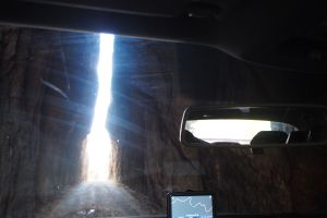 Gap through needles 2.5 metres wide.