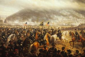 Part of the full canvass painting at the information centre.